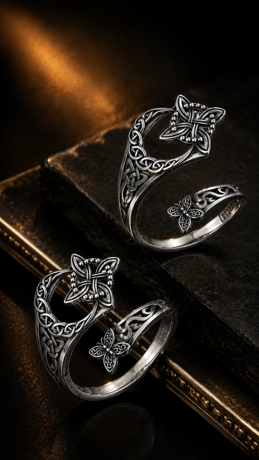 ANILLO NUDO DE BRUJA EN PLATA 925 – PROTECCIÓN E INTUICIÓN