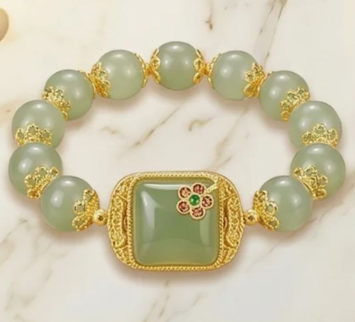 ✨ BRAZALETE DE JADE FLOR DE LOTO ✨